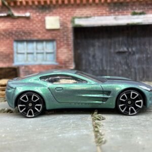 Loose Hot Wheels Aston Martin One-77 Dressed in Pearl Green and Black