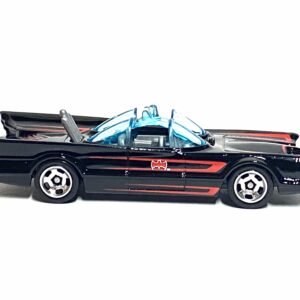 Loose Hot Wheels - Batman Batmobile 60's TV Series Car - Black and Red (Gray Interior)