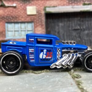 Loose Hot Wheels - Bone Shaker Hot Rod Truck - Blue Bone Shaker #68 Livery