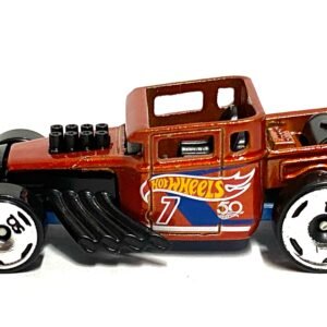 Loose Hot Wheels - Bone Shaker Hot Rod Truck - Orange 7