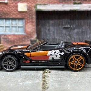 Loose Hot Wheels - Chevy Corvette C7 Z06 Convertible - Black and Orange K&N