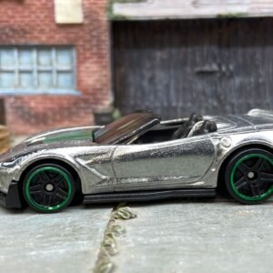Loose Hot Wheels - Chevy Corvette C7 Z06 Convertible - ZAMAC Bare Metal and Green