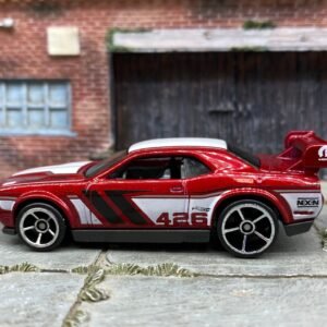 Loose Hot Wheels - Dodge Challenger Drift Car - Dark Red and White