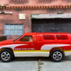 Loose Hot Wheels Dodge Ram 1500 Camper Shell Truck In Red, White and Yellow