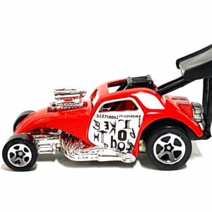 Loose Hot Wheels - Fiat 500c Dragster - Red and White