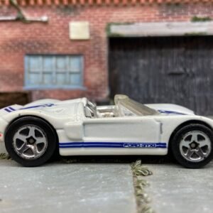 Loose Hot Wheels Ford GTX-1 Dressed in White and Blue