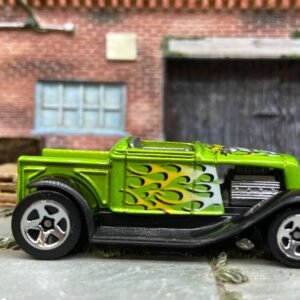 Loose Hot Wheels Ford Model A Pick Up Hooligan Dressed in Green with Flames