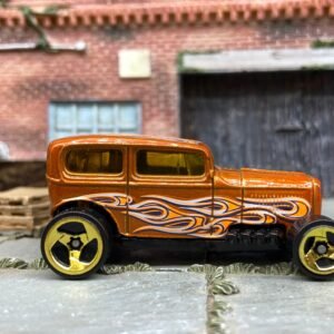 Loose Hot Wheels - Ford Model A Sedan - Midnight Otto - Orange with Flames