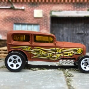 Loose Hot Wheels - Ford Model A Sedan Midnight Otto - Red Primer and Flames