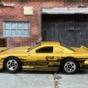Loose Hot Wheels - Ford Mustang Cobra Race Car - Gold and Black Mustang Livery