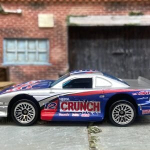 Loose Hot Wheels - Ford Mustang Cobra Race Car - Nestle Crunch White and Blue Livery