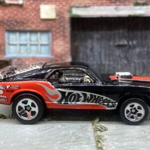 Loose Hot Wheels Ford Mustang Mach 1 Dressed in Black, Red and Silver Hot Wheels Livery