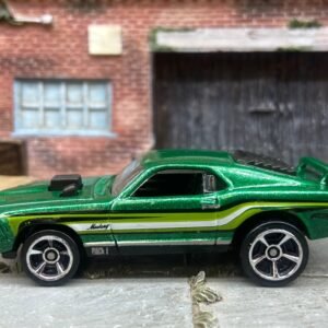 Loose Hot Wheels Ford Mustang Mach 1 Dressed in Green with Stirpes