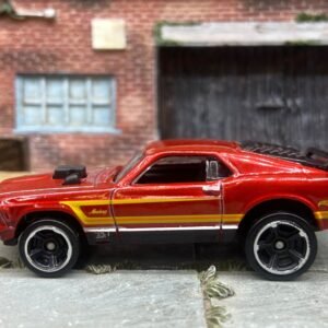 Loose Hot Wheels - Ford Mustang Mach 1 -Orange and Yellow and Black