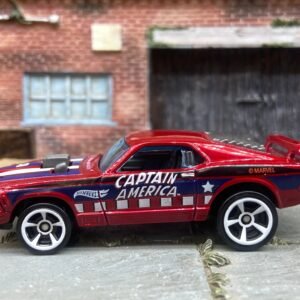 Loose Hot Wheels Ford Mustang Mach 1 Dressed in Red, White and Blue Captain America Livery