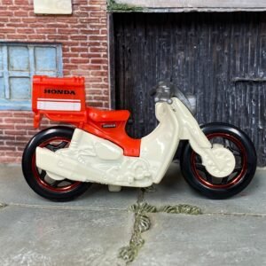 Loose Hot Wheels - Honda Super Cub Custom Motorcycle - White and Red