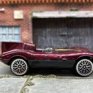 Loose Hot Wheels - Jaguar D Type Racer - Huffman Hawks Dark Red