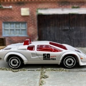 Loose Hot Wheels - Lamborghini Countach - White Pace Car with Lights