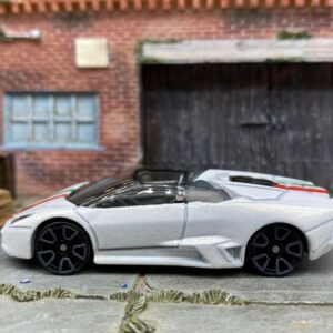 Loose Hot Wheels - Lamborghini Reventon Roadster - White with Green and Red Stripes