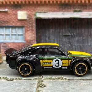 Loose Hot Wheels - Mazda RX-3 - Black, Green and Yellow 3