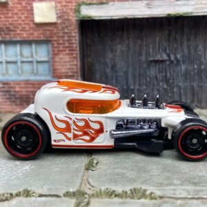 Loose Hot Wheels - Mod Rod Hot Rod - White With Flames