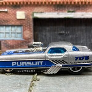 Loose Hot Wheels - Nash Metrorail Drag Car - Silver, Black and Blue Pursuit Livery