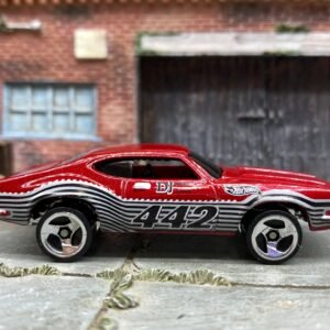 Loose Hot Wheels Olds 442 - Dark Red, Black and Silver 442