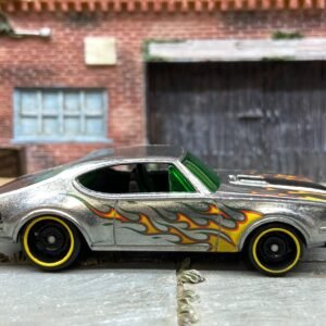 Loose Hot Wheels - Olds 442 - ZAMAC Bare Metal with Flames