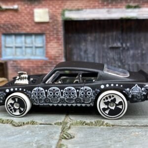 Loose Hot Wheels - Plymouth Barracuda - Satin Black with Skulls
