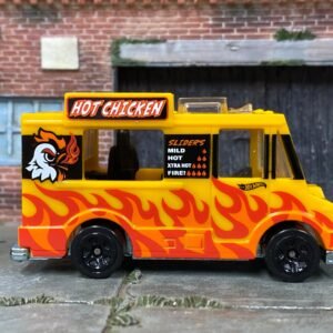 Loose Hot Wheels - Quick Bite Food Truck - Hot Chicken Yellow with Flames