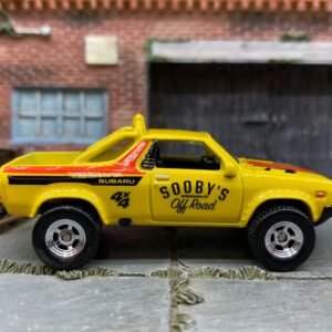 Loose Hot Wheels - Subaru BRAT 4x4 Truck - Yellow, Red and Black - Real Riders SCOOBY'S OFF ROAD