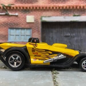 Loose Hot Wheels Super Comp Dragster Dressed in Yellow with Flames #5 Race Livery