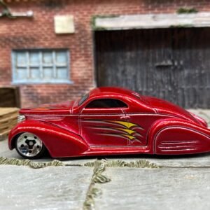 Loose Hot Wheels Swoop Coupe - Dark Red with Graphics