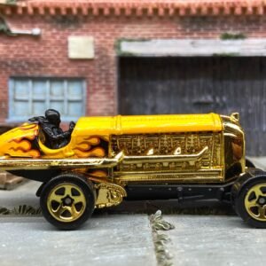 Loose Hot Wheels Torpedo Jones Race Car Dressed in Yellow with Flames