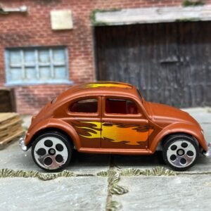 Loose Hot Wheels - Volkswagen VW Beetle Bug - Primer Red with Flames