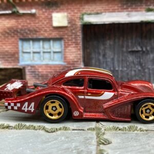 Loose Hot Wheels - VW Volkswagen Kafer Racer Race Car - Dark Red Gold and White 44