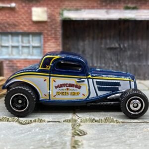 Loose Matchbox - 1933 Ford Coupe - Blue, White and Yellow Matchbox Speed Shop
