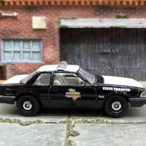 Loose Matchbox - 1993 Ford Mustang LX SSP Coupe - Black and White Texas State Trooper